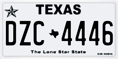TX license plate DZC4446