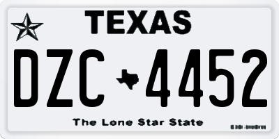 TX license plate DZC4452