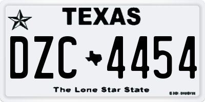 TX license plate DZC4454
