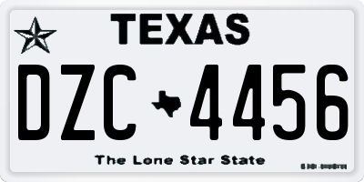 TX license plate DZC4456