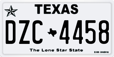 TX license plate DZC4458