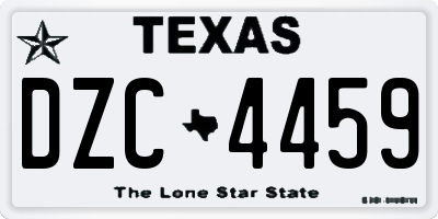 TX license plate DZC4459