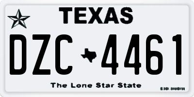 TX license plate DZC4461
