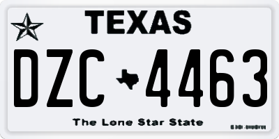 TX license plate DZC4463