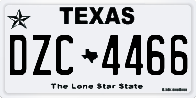 TX license plate DZC4466