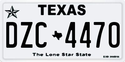 TX license plate DZC4470