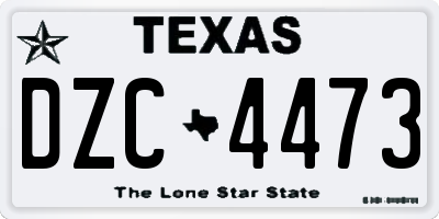 TX license plate DZC4473
