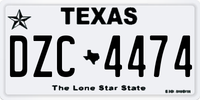 TX license plate DZC4474