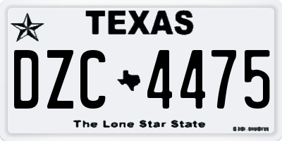 TX license plate DZC4475