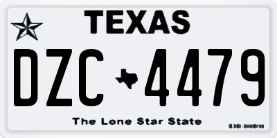 TX license plate DZC4479
