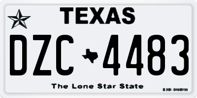 TX license plate DZC4483