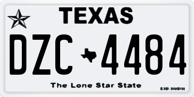 TX license plate DZC4484