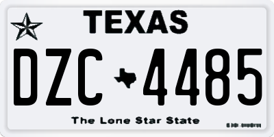 TX license plate DZC4485