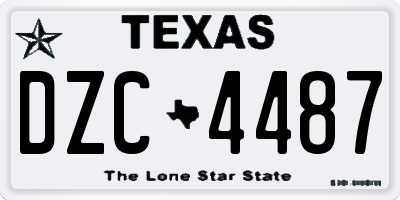 TX license plate DZC4487