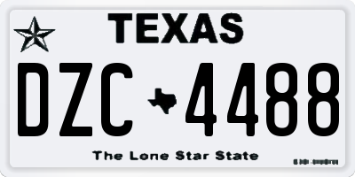 TX license plate DZC4488