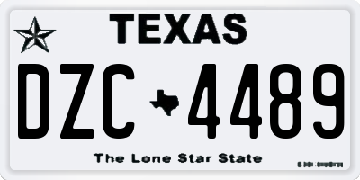 TX license plate DZC4489