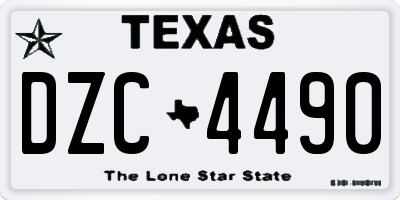 TX license plate DZC4490