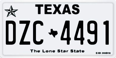 TX license plate DZC4491