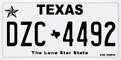 TX license plate DZC4492