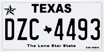 TX license plate DZC4493