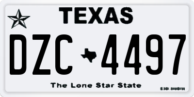 TX license plate DZC4497