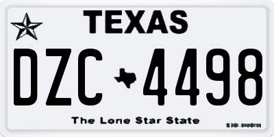 TX license plate DZC4498
