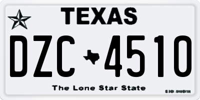 TX license plate DZC4510
