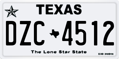TX license plate DZC4512