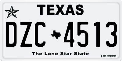 TX license plate DZC4513
