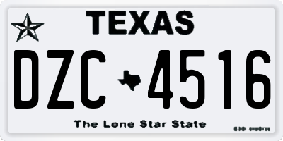 TX license plate DZC4516