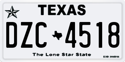 TX license plate DZC4518