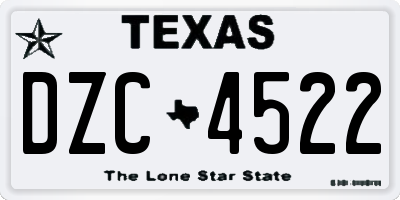 TX license plate DZC4522