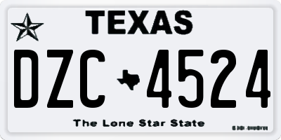 TX license plate DZC4524
