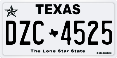 TX license plate DZC4525