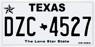 TX license plate DZC4527
