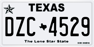 TX license plate DZC4529