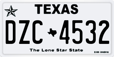 TX license plate DZC4532