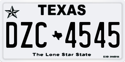 TX license plate DZC4545