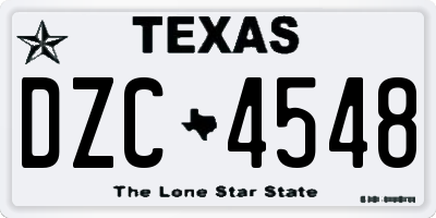 TX license plate DZC4548