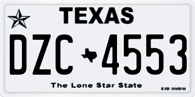 TX license plate DZC4553