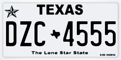 TX license plate DZC4555