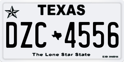 TX license plate DZC4556