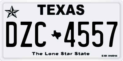 TX license plate DZC4557