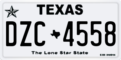 TX license plate DZC4558