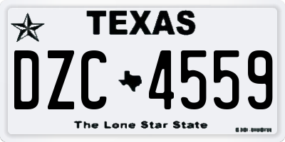 TX license plate DZC4559