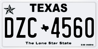 TX license plate DZC4560