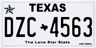 TX license plate DZC4563