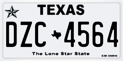 TX license plate DZC4564