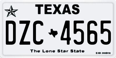 TX license plate DZC4565