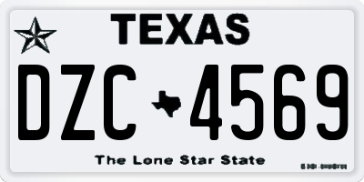TX license plate DZC4569